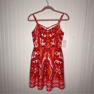 NWT B. Darlin Colorful Multicolor Vibrant Fun Fit & Flare Mini Dress Size 7/8